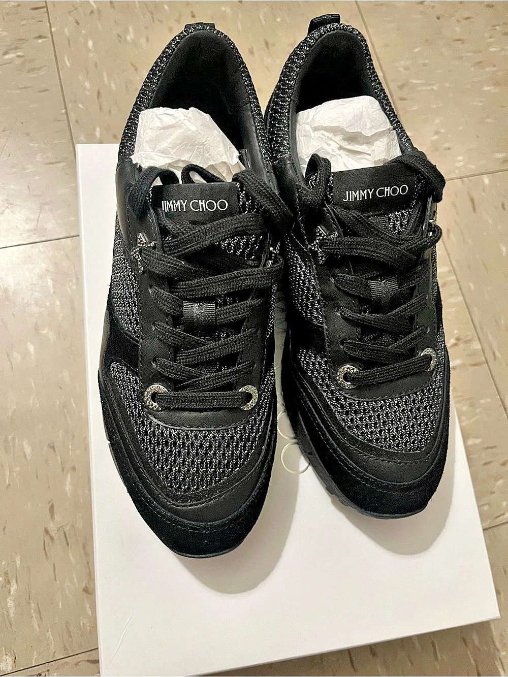 Jimmy Choo Diamond Light Maxx Black Sneakers EU 36